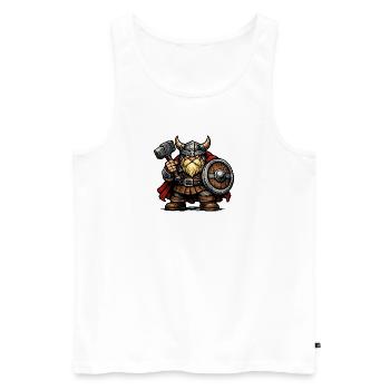 Wikinger Zwerg - Männer Premium Bio Tank Top - Weiß - Vorne - Michal (187cm)