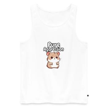 Hamster d’agressivité pure - Débardeur bio Premium Homme - blanc - Devant - Michal (187cm)