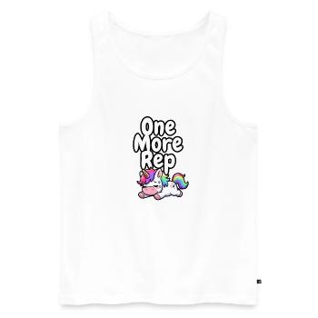 One More Rep Unicorn Gym - Men's Premium Organic Tank Top - white - Front - Michal (187cm)