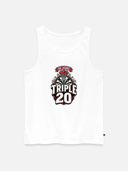 Dart Triple 20 Jubiläum - Männer Premium Bio Tank Top - Weiß
