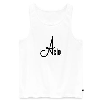 Aclo. Basic Black - Männer Premium Bio Tank Top - Weiß - Vorne - Michal (187cm)