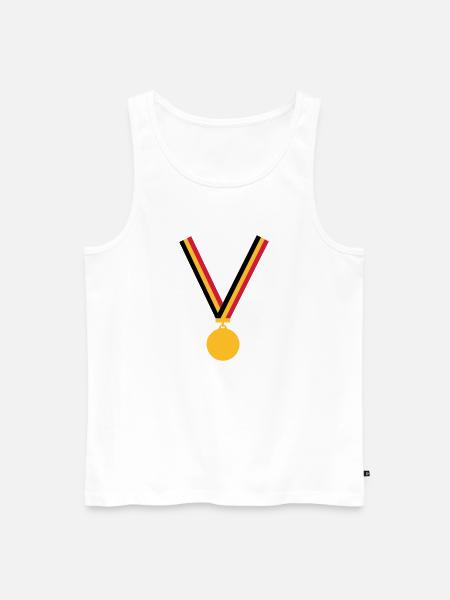 gold_medal_be_3_clr - Men's Premium Organic Tank Top - white