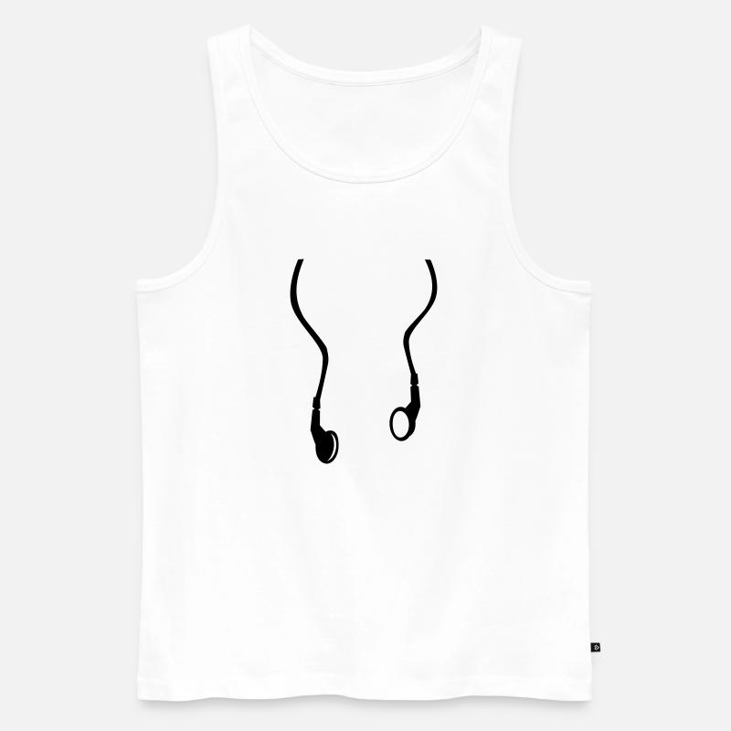 Kopfhörer - Männer Premium Bio Tank Top - Weiß
