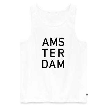 Amsterdam - Männer Premium Bio Tank Top - Weiß - Vorne - Michal (187cm)