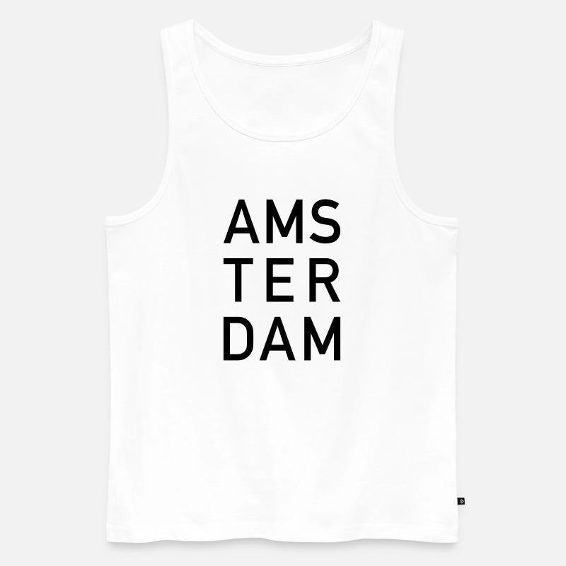 Amsterdam - Männer Premium Bio Tank Top - Weiß