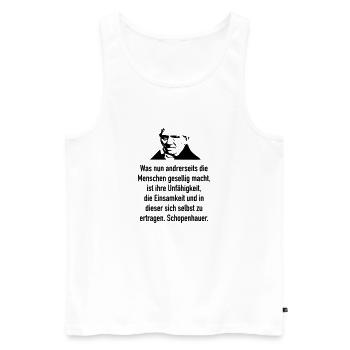 Schopenhauer: Was nun andrerseits die Menschen ge - Männer Premium Bio Tank Top - Weiß - Vorne - AI Model Male 178 light (178cm)