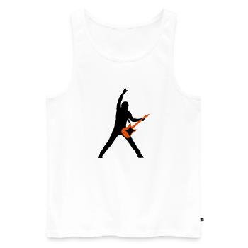rock_gitarrist_2c - Men's Premium Organic Tank Top - white - Front - AI Model Male 178 light (178cm)