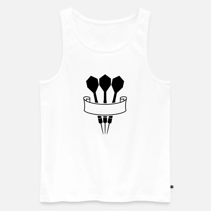 Dart Banner Logo - Männer Premium Bio Tank Top - Weiß