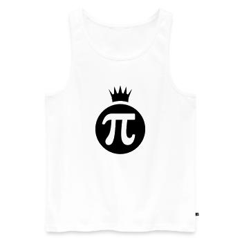 Pi king / Pi König (1c) - Men's Premium Organic Tank Top - white - Front - Michal (187cm)