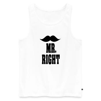 mr_right - Débardeur bio Premium Homme - blanc - Devant - AI Model Male 178 light (178cm)