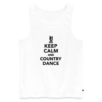 Keep calm and country dance - Débardeur bio Premium Homme - blanc - Devant - AI Model Male 178 light (178cm)