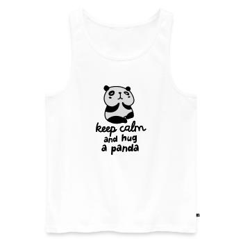 Keep Calm And Hug A Panda - Débardeur bio Premium Homme - blanc - Devant - Michal (187cm)