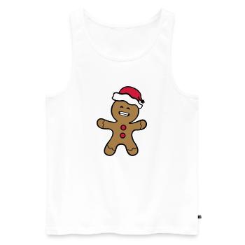 lebkuchenmann_02 - Männer Premium Bio Tank Top - Weiß - Vorne - Michal (187cm)