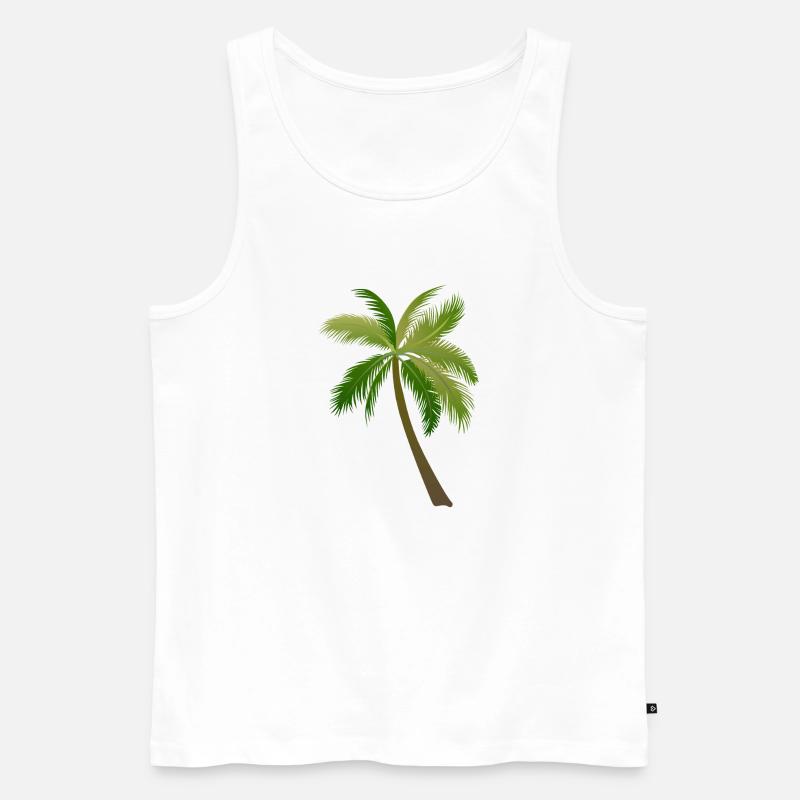 Palmen Baum Palmen - Männer Premium Bio Tank Top - Weiß