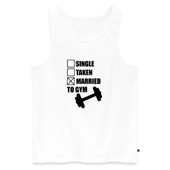 Married to gym: funny Gym Body building Fitness - Men's Premium Organic Tank Top - white - Front - AI Model Male 178 light (178cm)