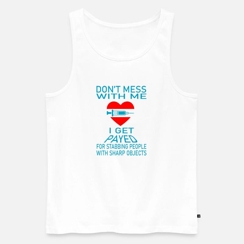 Nurse Krankenschwester Doktor - Männer Premium Bio Tank Top - Weiß
