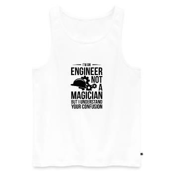 INGENIEUR NICHT MAGIER - Männer Premium Bio Tank Top - Weiß - Vorne - Michal (187cm)