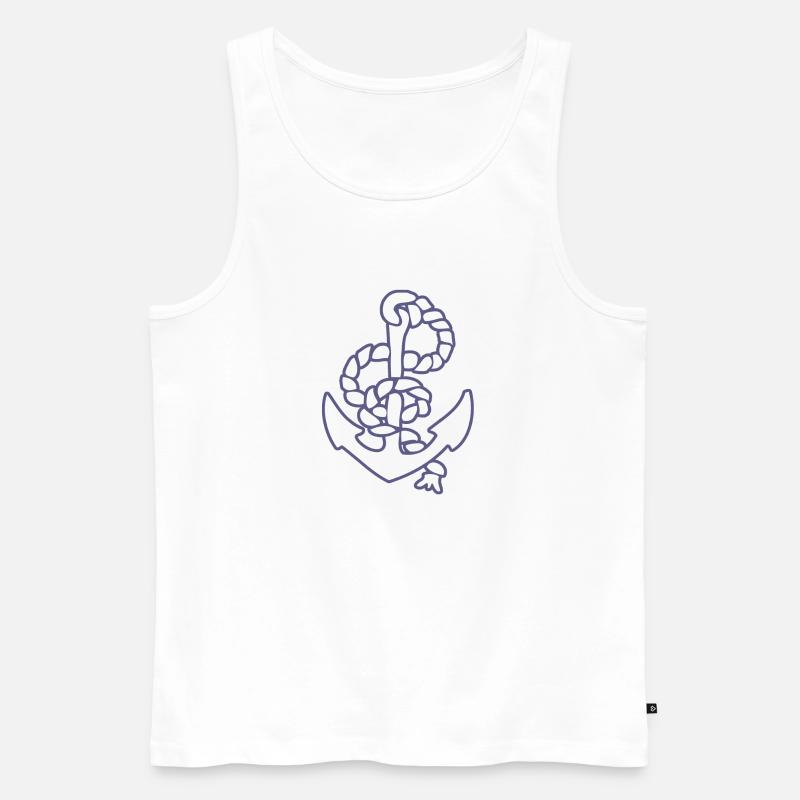 Anker Meer Seefahrer Küste - Männer Premium Bio Tank Top - Weiß