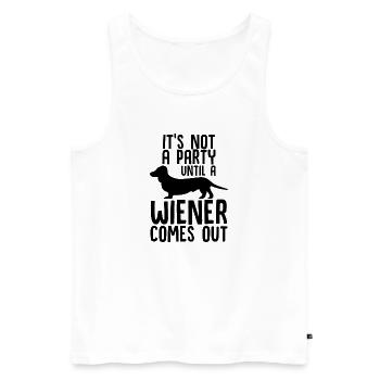 It's Not a Party Until a Wiener Comes Out - Men's Premium Organic Tank Top - white - Front - AI Model Male 178 light (178cm)