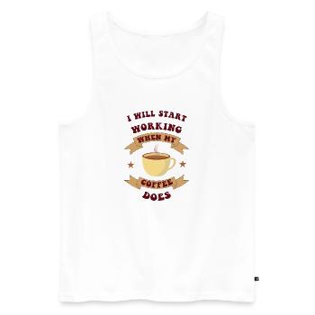 Coffee - Débardeur bio Premium Homme - blanc - Devant - Michal (187cm)