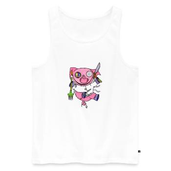 Durch Schwein - Männer Premium Bio Tank Top - Weiß - Vorne - Michal (187cm)