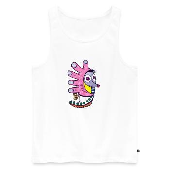 Finger Igel - Männer Premium Bio Tank Top - Weiß - Vorne - Michal (187cm)