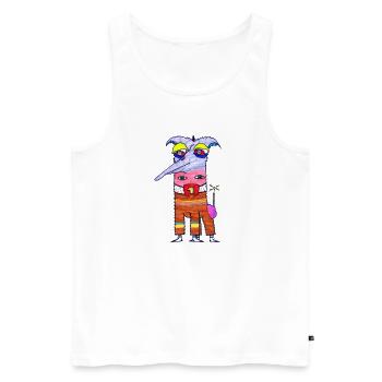 Nasen Giraffe - Männer Premium Bio Tank Top - Weiß - Vorne - Michal (187cm)