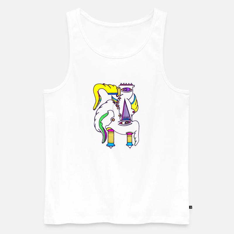 Einhorn Gockel - Männer Premium Bio Tank Top - Weiß