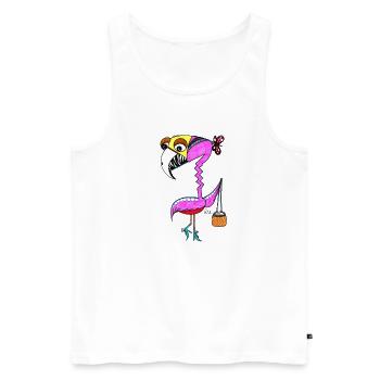 Flamingo - Männer Premium Bio Tank Top - Weiß - Vorne - Michal (187cm)