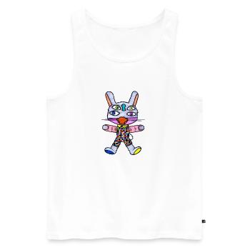 Katzenhase - Männer Premium Bio Tank Top - Weiß - Vorne - Michal (187cm)