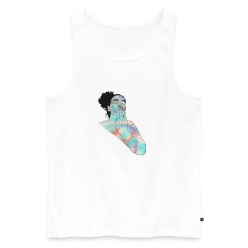 Doigt bisou - Débardeur bio Premium Homme - blanc - Devant - Michal (187cm)