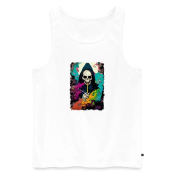 Tod in Ekstase - Männer Premium Bio Tank Top - Weiß - Vorne - AI Model Male 178 light (178cm)
