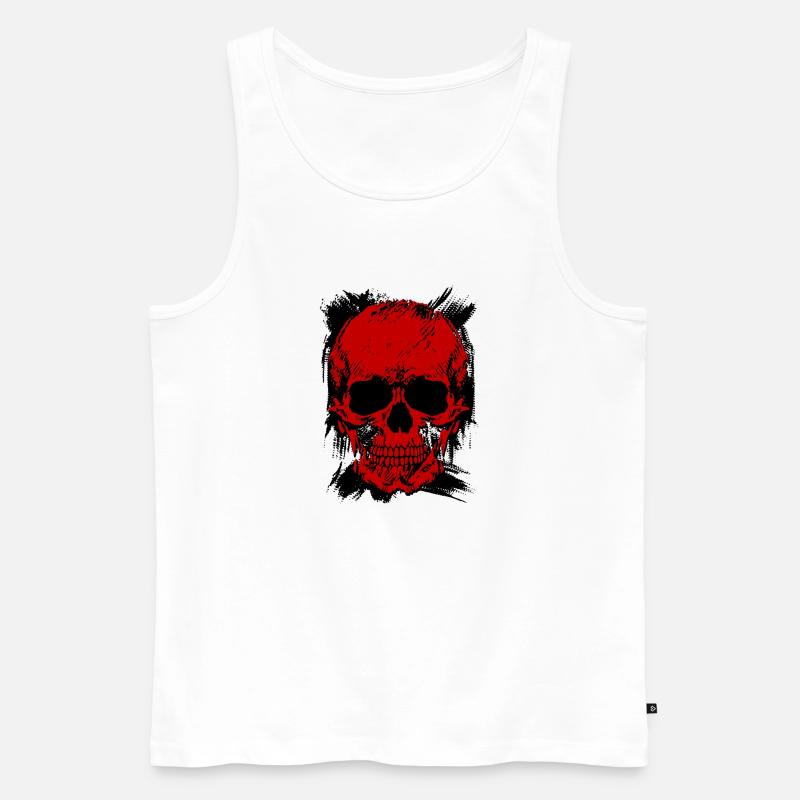 Totenschädel - Männer Premium Bio Tank Top - Weiß