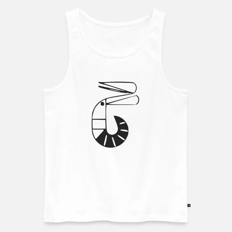 Stilisierte Garnelen - Männer Premium Bio Tank Top - Weiß