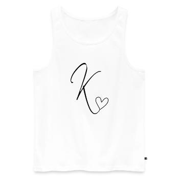 Letter K Letter-K Calligraphy - Men's Premium Organic Tank Top - white - Front - AI Model Male 178 light (178cm)