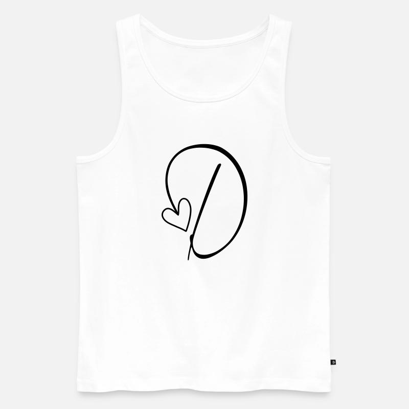 Buchstabe D Buchstabe-D Kalligrafie - Männer Premium Bio Tank Top - Weiß