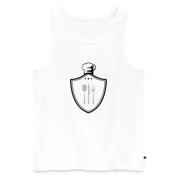 Armoiries du symbole Koch - Débardeur bio Premium Homme - blanc - Devant - AI Model Male 178 light (178cm)