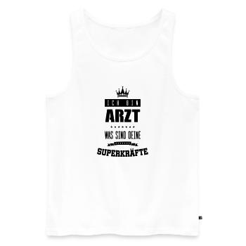 arzt superkräfte - Männer Premium Bio Tank Top - Weiß - Vorne - Michal (187cm)