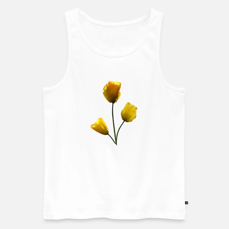 Mohn gelbe Mohnblumen - Männer Premium Bio Tank Top - Weiß