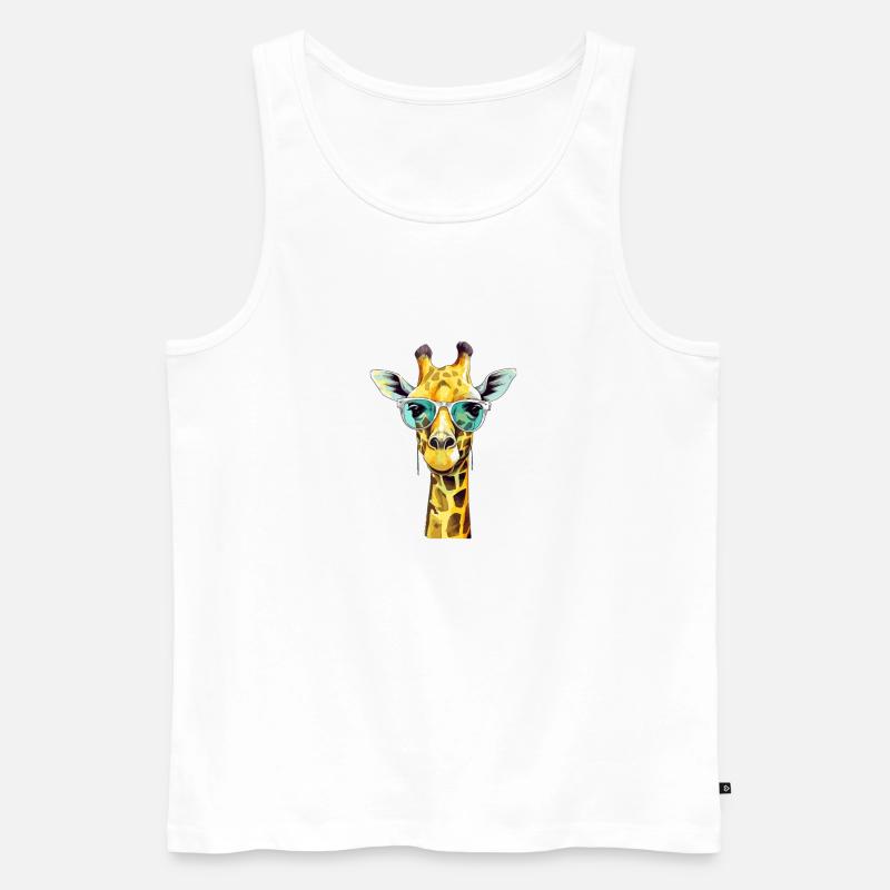 Meli die Giraffe - Männer Premium Bio Tank Top - Weiß