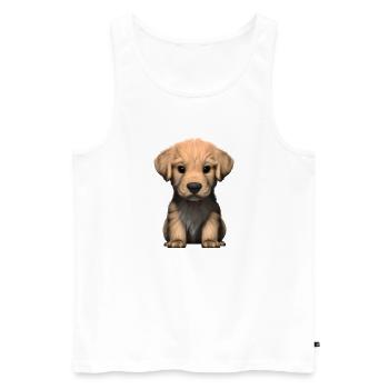 Puppy Dog Propriétaire Golden Retriever Dogs - Débardeur bio Premium Homme - blanc - Devant - Michal (187cm)