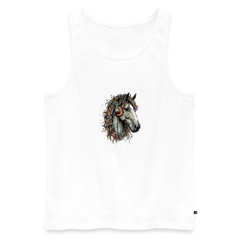 Koni the audiophile horse - Men's Premium Organic Tank Top - white - Front - Michal (187cm)