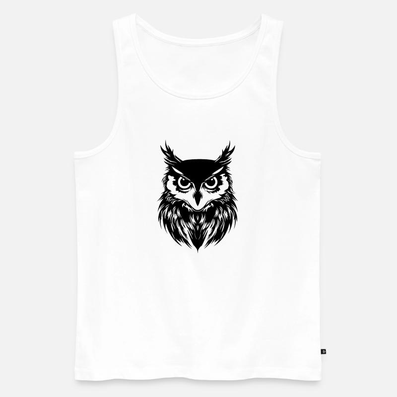 Eule Eulen Vogel Vögel - Männer Premium Bio Tank Top - Weiß