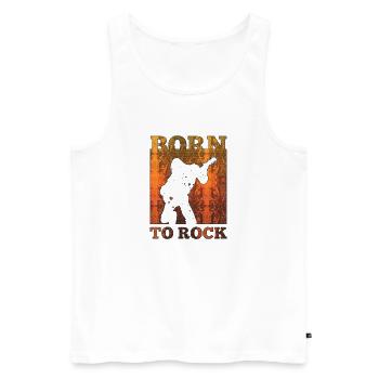 Groupe de musique rock Guitare rétro Heavy Metal vintage - Débardeur bio Premium Homme - blanc - Devant - AI Model Male 178 light (178cm)