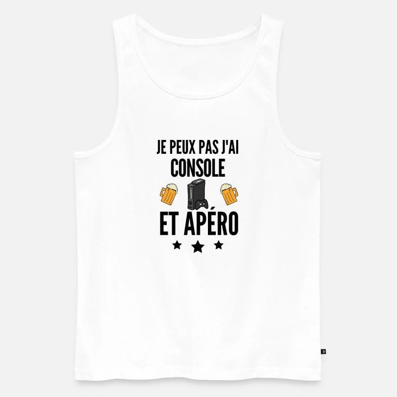 Console & Apéro : Mon Programme - Débardeur bio Premium Homme - blanc
