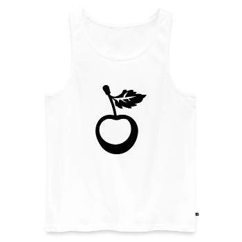 Kirsche - Männer Premium Bio Tank Top - Weiß - Vorne - AI Model Male 178 light (178cm)