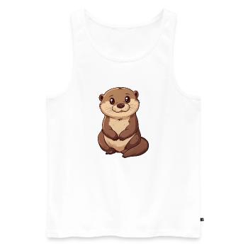Bieber Ferret - Men's Premium Organic Tank Top - white - Front - AI Model Male 178 light (178cm)
