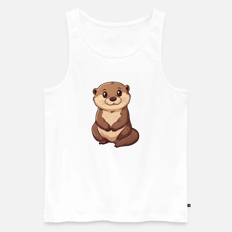 Bieber Frettchen - Männer Premium Bio Tank Top - Weiß