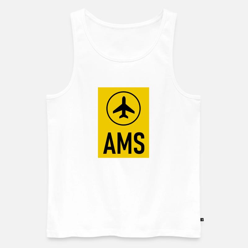 Flugahafen Amsterdam - Männer Premium Bio Tank Top - Weiß