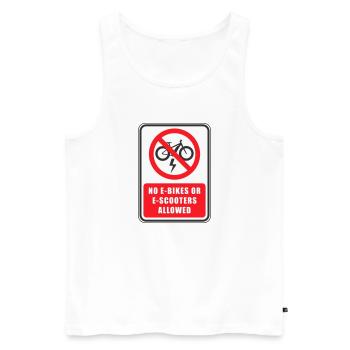 Kein Elektroroller oder Fahrradverkehrsschild - Männer Premium Bio Tank Top - Weiß - Vorne - AI Model Male 178 light (178cm)
